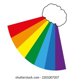 Multi colored rays from the cloud. Vector illustration. Stock Image.