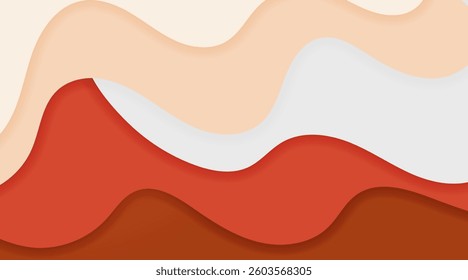 multi colored red wavy papercut with overlap layers background