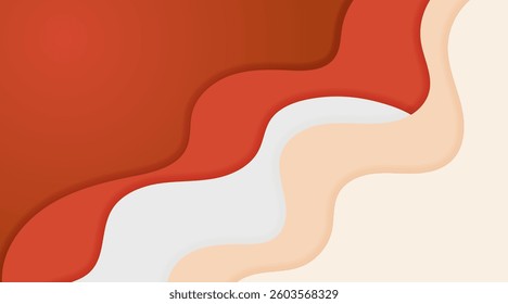 multi colored red wavy papercut with overlap layers background