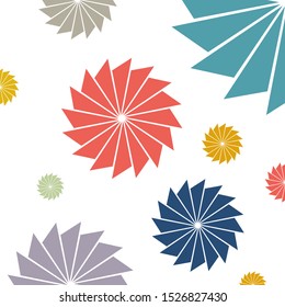 Multi Colored Scattered Fanned Triangle Pattern