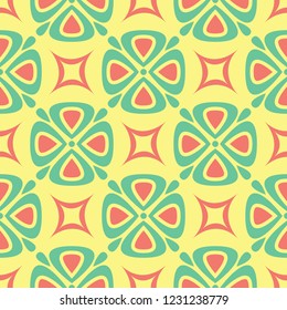 Multi colored seamless floral background. Pink blue green and yellow pattern for textile and wallpapers