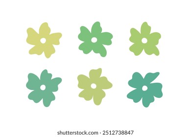 Multi colored seamless flower element. Geometric stylized flowers in groovy naive style. Floral botanic hand drawn design templates.