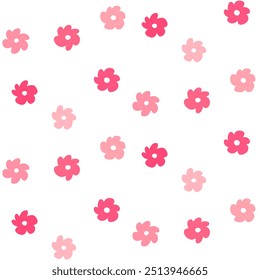 Padrão de flor sem costura multicolorido. Flores estilizadas geométricas em estilo ingênuo groovy. Modelos de design desenhados à mão botânica floral. 60s e 70s estilo retro.