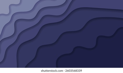 multi colored soft purple wavy papercut with overlap layers background