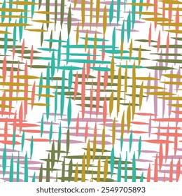 Multi colored squiggled bold lines with loops and dots seamless pattern. Vector cannabis colorful background.