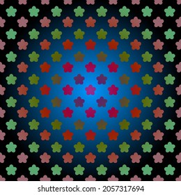 Multi colored stars, patterns and backgrounds on a dark background Blue in the middle of the universe.