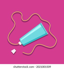 Multi - colored toothpaste. vector illustration.