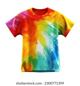 Diseño de camisetas multicolor con icono de formas abstractas aislado