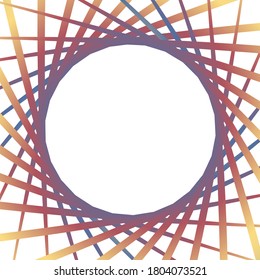 Multi colored wavy lines intertwining on a white background