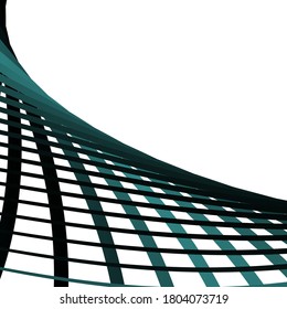 Multi colored wavy lines intertwining on a white background