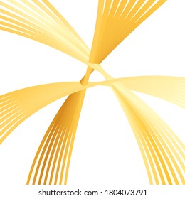 Multi colored wavy lines intertwining on a white background