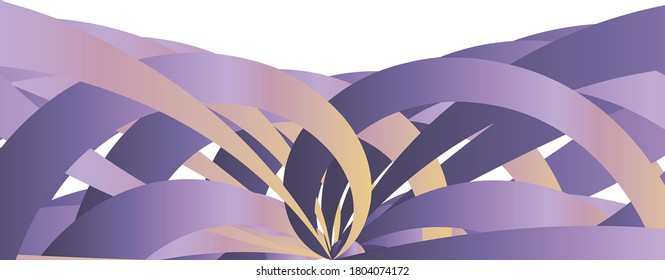 Multi colored wavy lines intertwining on a white background