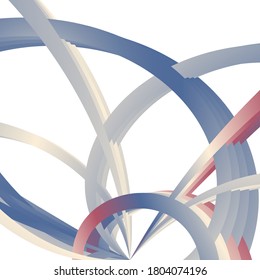 Multi colored wavy lines intertwining on a white background