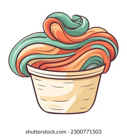 multi colored whipped cream icon isolated