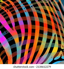 Multi colored Zebra print background. Vector illustration.
