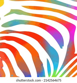 Multi colored Zebra print background. Vector illustration.