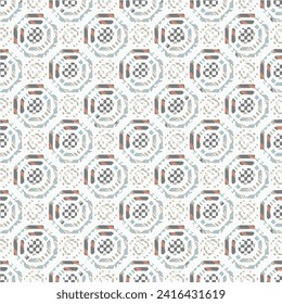 multi colorful circule texture geometric pattern.simple mandala circular winter light colour pattern with cream background.