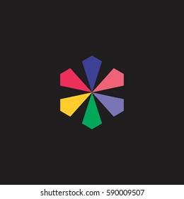 multi colors round object logo vector