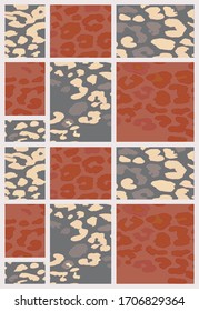 mosaicos de mosaicos de mosaicos de mosaicos de motivos de leopardo vectorial sin fisuras 
