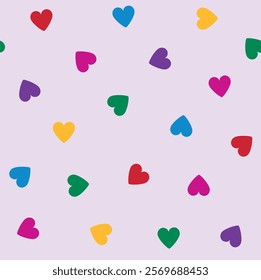 MULTI COLOUR HEART REPEAT PATTERN SEAMLESS