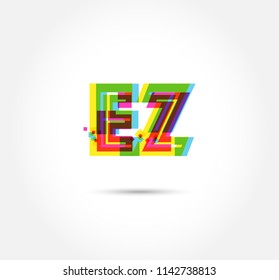 Multi colour letters E Z Joint logo, icon vector template.
