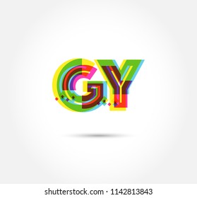 Multi colour letters G Y Joint logo, icon vector template.