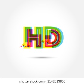 Multi colour letters H D Joint logo, icon vector template.
