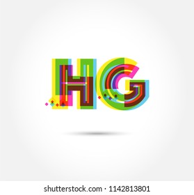 Multi colour letters H G Joint logo, icon vector template.