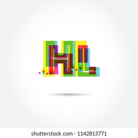 Multi colour letters H L Joint logo, icon vector template.