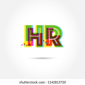 Multi colour letters H R Joint logo, icon vector template.