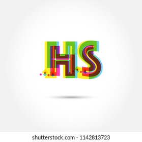 Multi colour letters H S Joint logo, icon vector template.