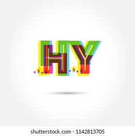 Multi colour letters H Y Joint logo, icon vector template.