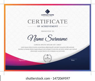 Multi Colour modern certificate for corporate companies and all types business and other sectors