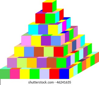 Multi coloured pyramid