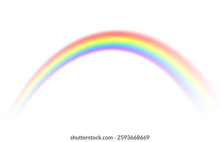 Multi coloured rainbow isolated on white, Transparent rainbow Vector illustration