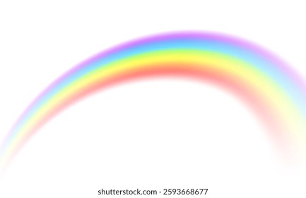 Multi coloured rainbow isolated on white, Transparent rainbow Vector illustration