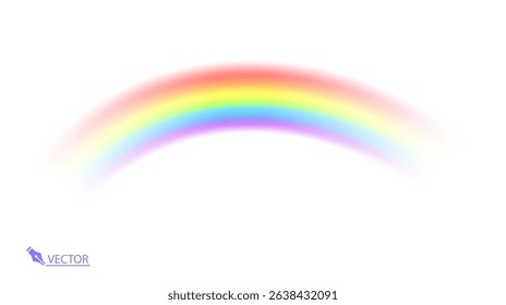 Multi coloured rainbow isolated on white, Transparent rainbow Vector illustration