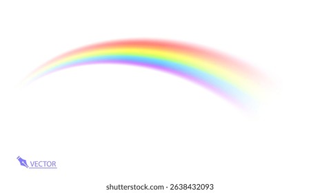 Multi coloured rainbow isolated on white, Transparent rainbow Vector illustration