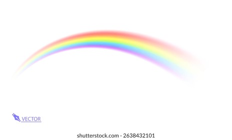 Multi coloured rainbow isolated on white, Transparent rainbow Vector illustration