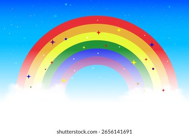 Multi coloreado arco iris aislado en blanco, Ilustración vectorial transparente del arco iris