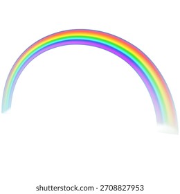 Multi coloured rainbow isolated on white, Transparent rainbow Vector illustration
