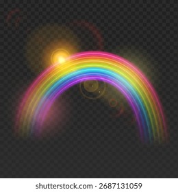 Rayas multicolores del arco iris aisladas en el formato de Vector oscuro, ligero del efecto