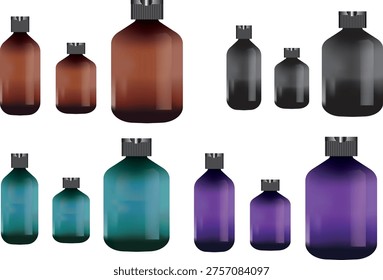 multi colure vector art bottles