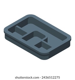 Multi compartment meal tray icon isometric vector. Dining food ware. Kitchen dish holder