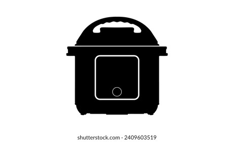 Multi cooker, black isolated silhouette