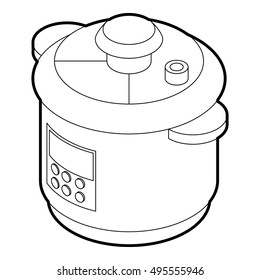 Multi cooker icon in outline style on a white background vector illustration