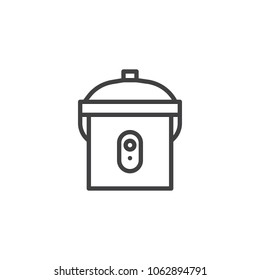 Multi cooker outline icon. linear style sign for mobile concept and web design. Kitchenware rice cooker simple line vector icon. Symbol, logo illustration. Pixel perfect vector graphics