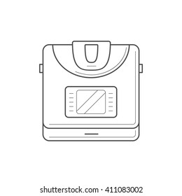 Multi cooker outline thin line icon. Household appliance, kitchen and restaurant accessories, equipment. Flat Multi cooker.