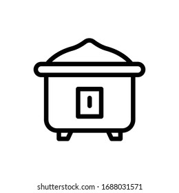 Multi Cooker vector outline icon. Electronics style illustration.