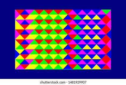 multi coolors triange on dark blue background